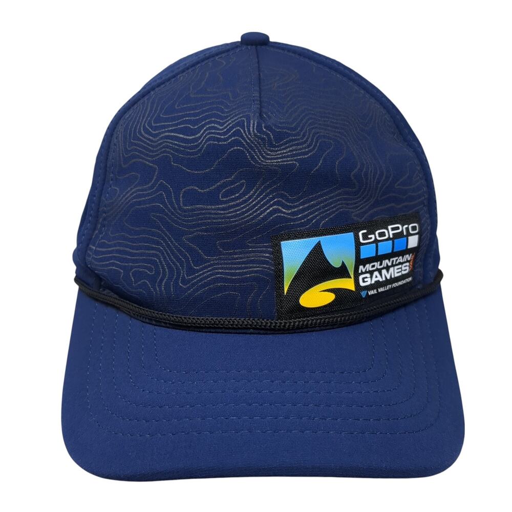 Go Pro Mountain Games Bail 5 Panel Cap Blue One Size Adjustable Rope Yocolorado
